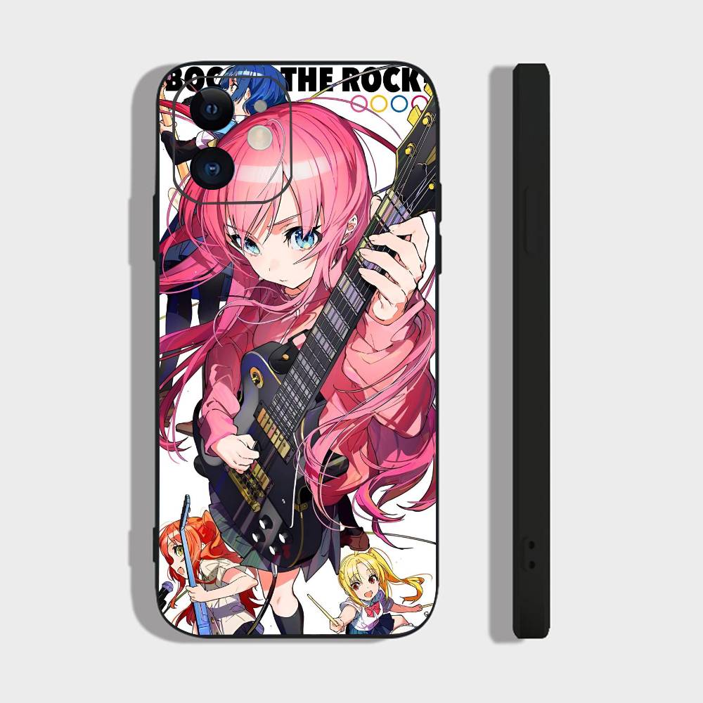 Anime Bocchi The Rock For IPhone 15 16 14 Plus 13 12 11 17 Pro Max 17 Air Black Soft Phone Cover