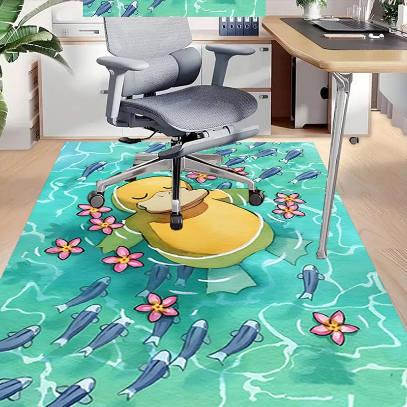 Duck Flowers Carpet For Playroom Bedroom Living Room Sofa Home Decorkids Game Area Rug Nonslip Floor Mat