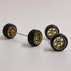 1/64 Wheels For Hotwheels With Rubber Tire Hollow Shaft Model Car Modified Parts