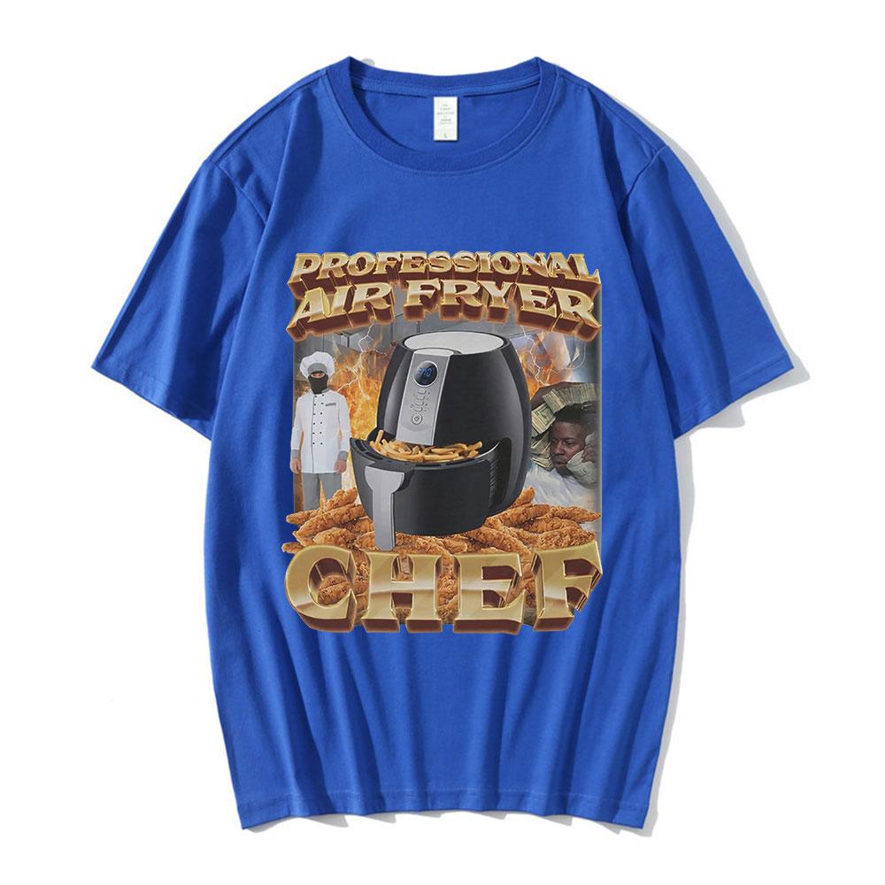 Professional Air Fryer Chef Meme Graphic TShirt Unisex Women Fashion Hip Hop Tshirts Cotton Casual Oversized T Shirts Streetwear