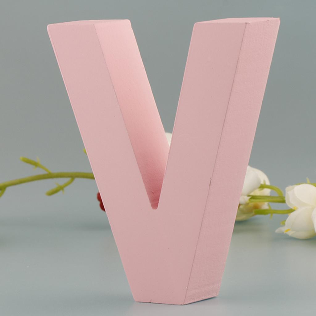 Dřevěné Růžové 26 Písmen Abecedy Svítící Písmena Nástěnná Dveřní Závěsná Cedule A-Z pro Dětský Pokoj Pokojíček Dekorace