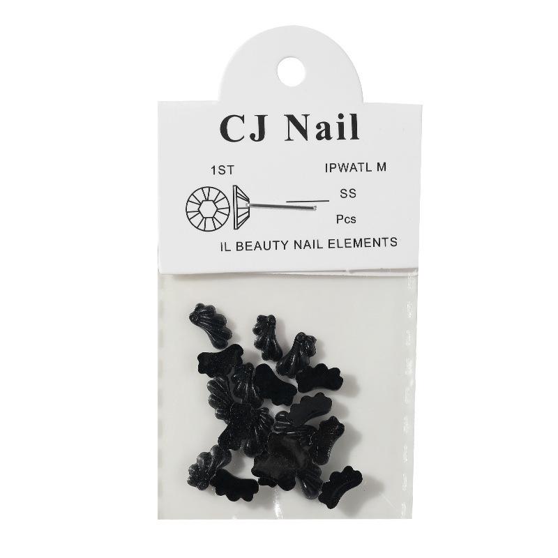 Mini 3D Angel Wings Resin Nail Art Decorations, 20-Piece Set, Black & White