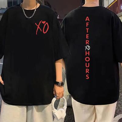 Sänger The Weeknd Album After Hours Print T-Shirt Sommer Trend Hip Hop Kurzarm T-Shirt Unisex Street Fashion Lose T-Shirts