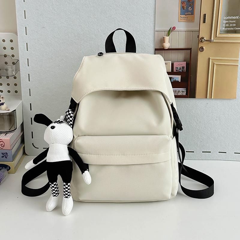 Casual fashion solid color backpack new college student schoolbag going out travel backpack