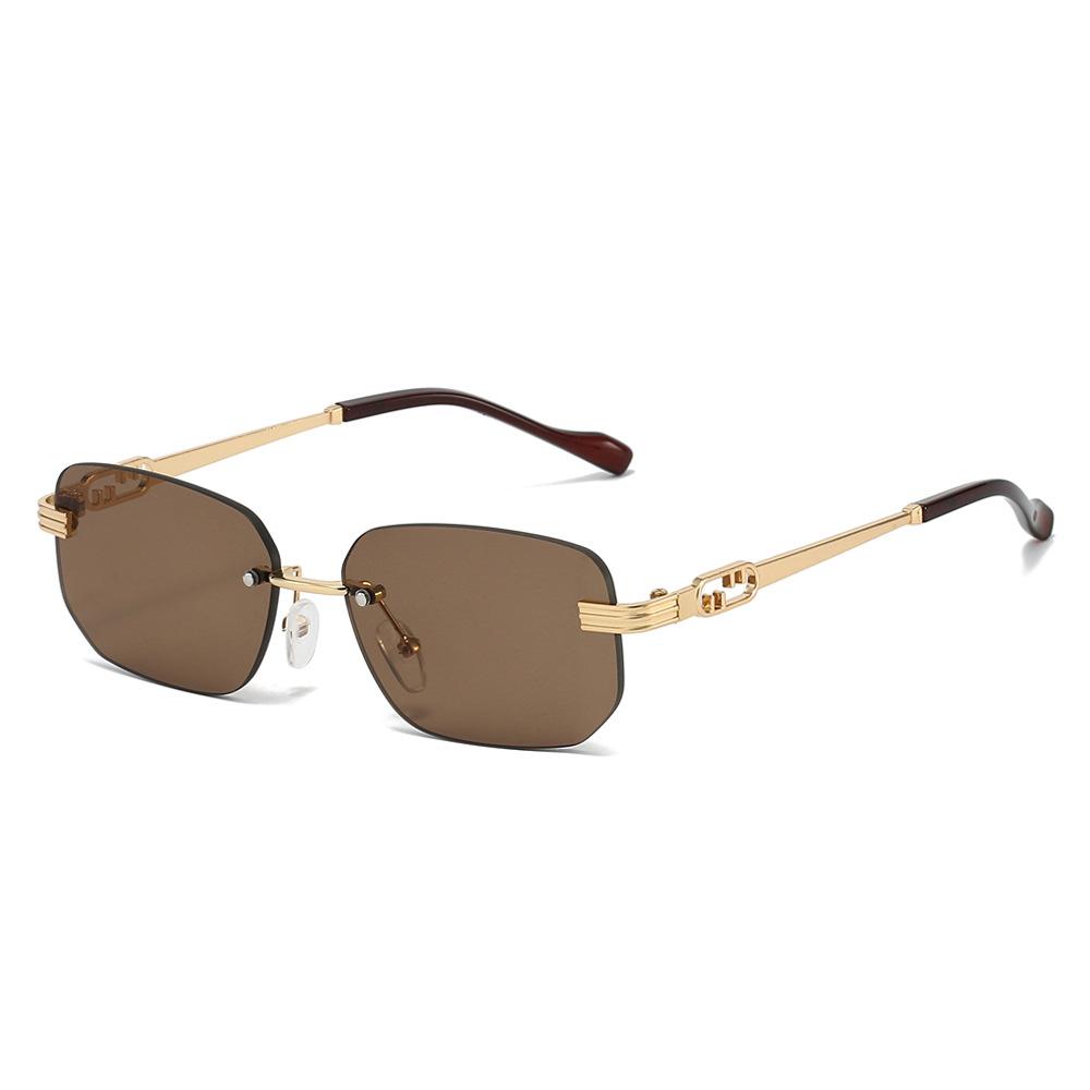 2025 Square Rimless Sunglasses Women Classic Fashion Travel Casual Metal Sun Shades Brand Designer