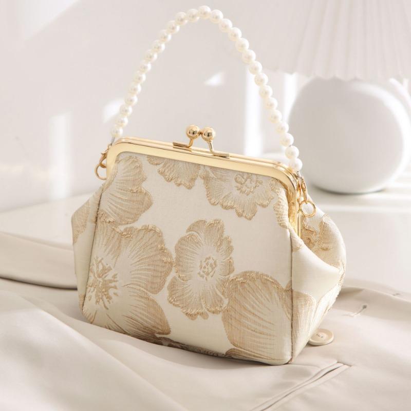 Women's bag new simple and elegant Hanfu bag Chinese antique hand-held cheongsam bag single shoulder crossbody shell bag