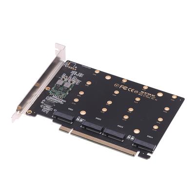 4 Port M.2 Nvme Ssd To Pcie X16M Key Hard Drive Converter Reader Expansion Card