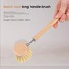 Dish Cleaning Brush Long Handle Pan Brush Solid Dish Scrubber Brush Wear-resistant
