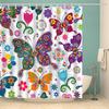 Cartoon Animals Cat Bird Giraffe Shower Curtains Bathroom Curtains Waterproof Polyester Bath Screen Curtain with 12 Hooks
