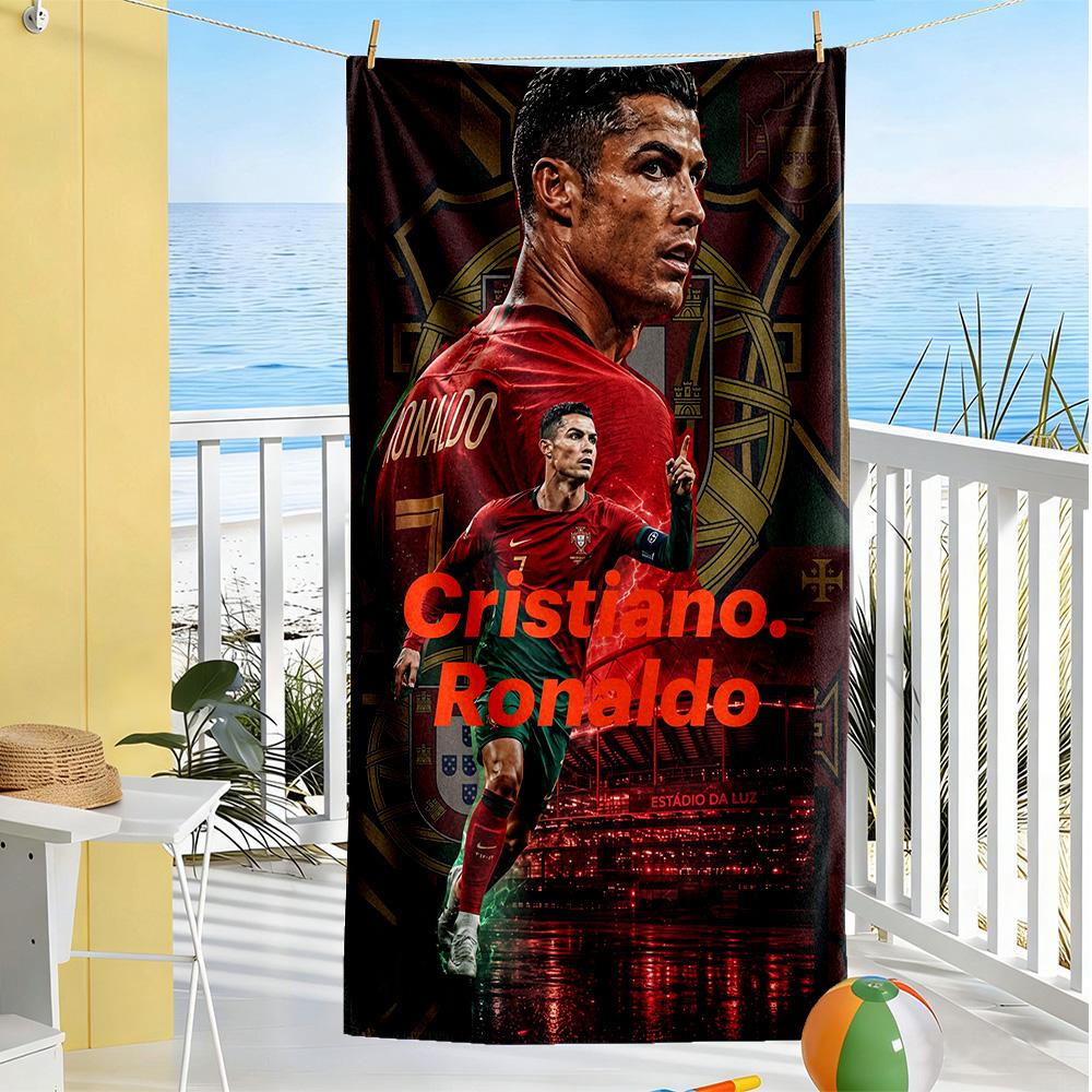Asciugamano da Spiaggia Cristiano Ronaldo Asciugatura Rapida Morbido Microfibra Confortevole Leggero Portatile per Nuoto, Spiaggia, Campeggio, Viaggio, Accessori da Spiaggia, Palestra