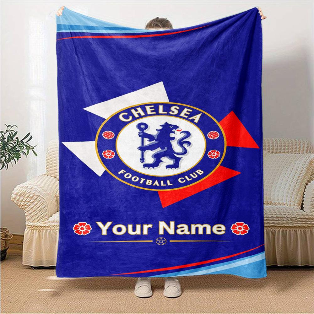 Chelsea Fc Football Player Customize Text Blanket Lightweight Customizable Blanket Comfortable Suitable for Sofa Livingroom Nap Bed for All Occasions