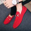 Spring Red Suede Loafers Men Leather Men's Casual Shoes Slip On Walking Driving Shoes for Men Moccasins Soft Man Flat Shoes