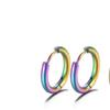 2 PCS Small Hoop Earrings Silver Color Stainles Steel Round Pendientes Anti-allergy for Women Men 2025 Fashion Jewelry Gifts