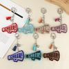 Neuer Full Crystal Wort Cheer Schlüsselanhänger Lederquaste Schlüsselhalter Strassstein Schlüsselring Anhänger Damen Tasche Anhänger Geschenk
