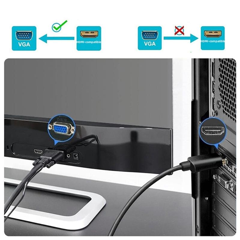 Adapter Cord 15pin To VGA Cable 1080P@60Hz Male To Male High Speed Cable To Connect Computer Laptop PC