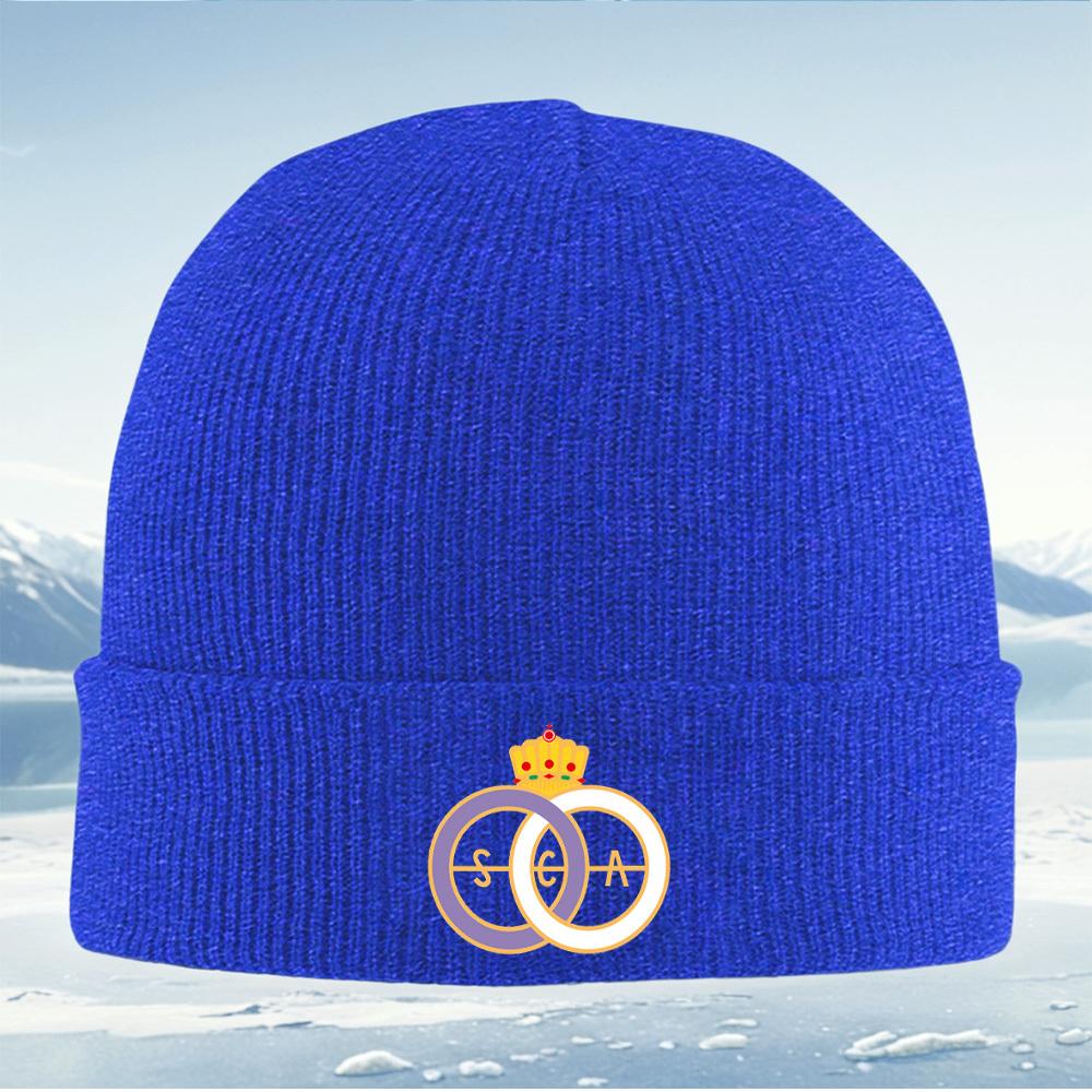 Crown rings letters design logo Men Women Unisex Knitted Hat Beanie Pullover Cap Winter Thermal Warm Christmas Outdoor Cycling H
