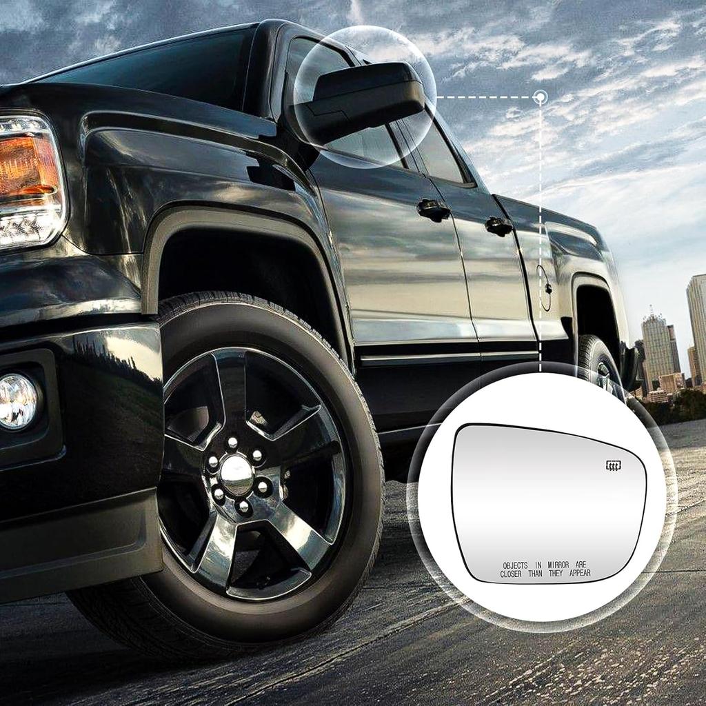 Passenger Right Side Power Heated Mirror Glass Fit For Nissan Rogue 2014-, For Murano 2015-23, For Pathfinder 2017-19 Side View Mirror With Back