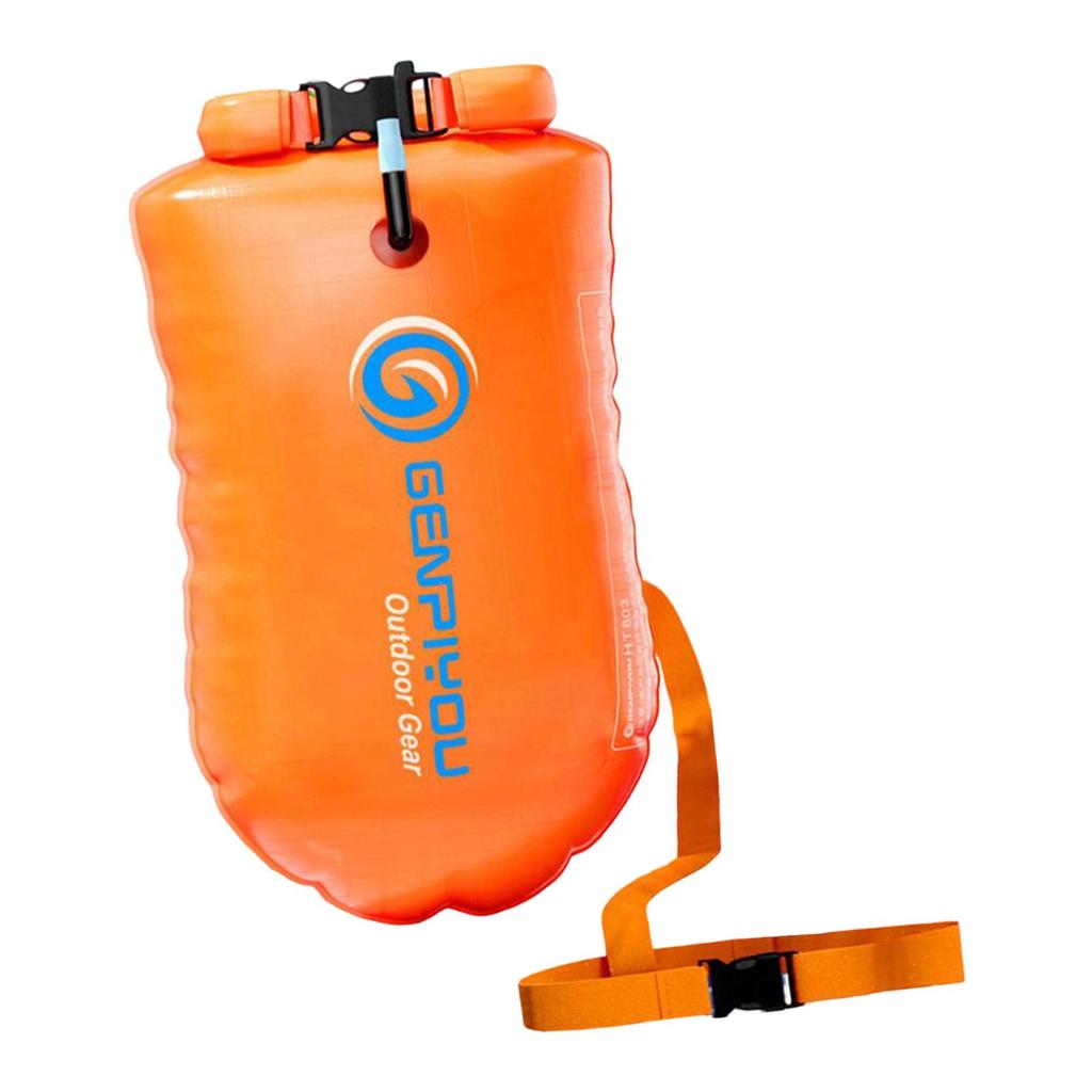 Inflatable Swim Buoy Waterproof Bag for Open Water Snorkeling Kayaking