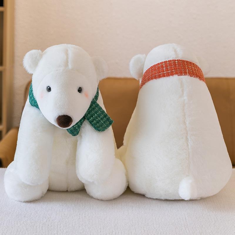 New Surprise Polar Bear Doll Cute Cartoon Little White Bear Plush Toy Children's Sleeping Pillow Grab Machine Doll