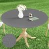 Homaxy New Round Tablecloth 1 PCS PEVA Material Wipeable Flannel Backed Vinyl Tablecloths Waterproof Elastic Fitted Table Covers
