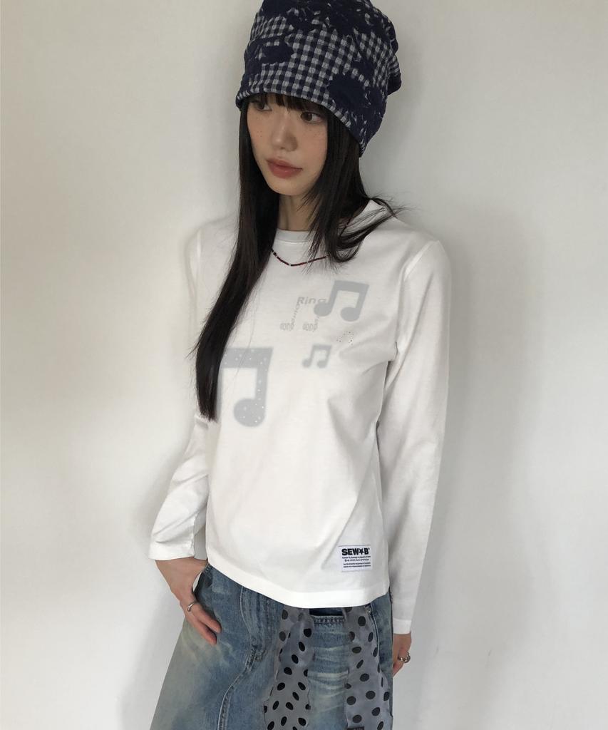 Ssobi Semi-Crop Four Music Long Sleeve T-Shirt