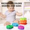 Safety Rotating Rainbow Tower Montessori Colored Children's Toys  Birthday Gitfs
