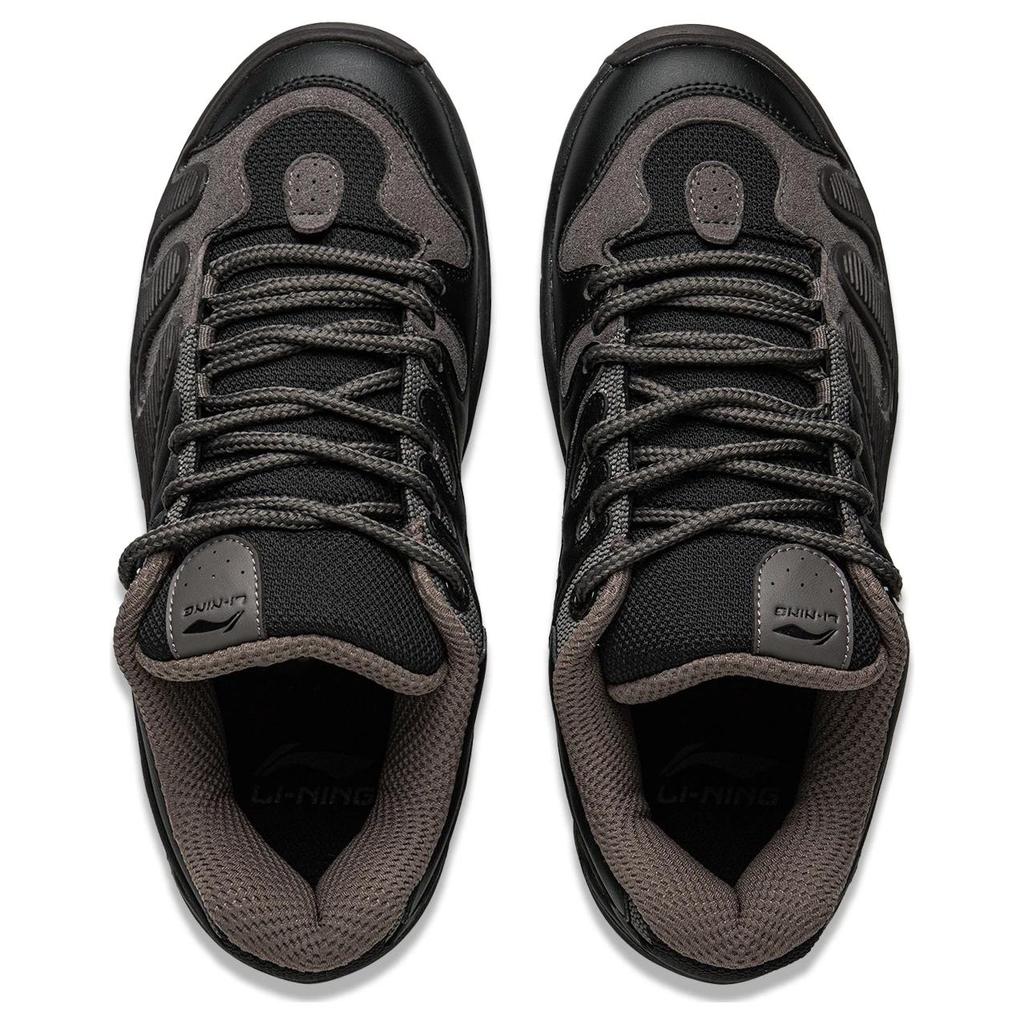 Li Ning Tian Jiao Comfortable Fashion Slip Resistant Shock Absorbing Low Top Skate Shoes Unisex Skate Shoes Black Gray AEPV003-2
