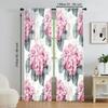 2 Stück, vielseitige transparente Polyestervorhänge zur Heimdekoration Hortensienblumenmuster zur Verwendung in Schlafzimmern und Wohnzimmern