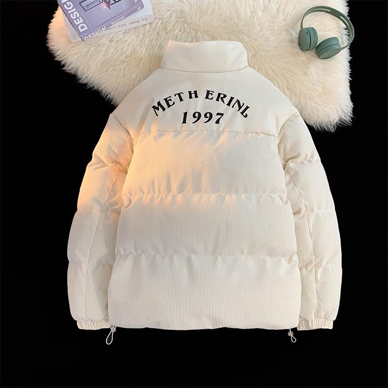 

2025 winter new cotton-padded clothes men s thickened cotton-padded jackets 10,000 needles embroidered logo men s and women s jackets are trendy S