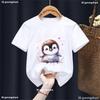 Love Penguin Animal Print T-Shirt Cute Children's Clothing Summer Fashion Top