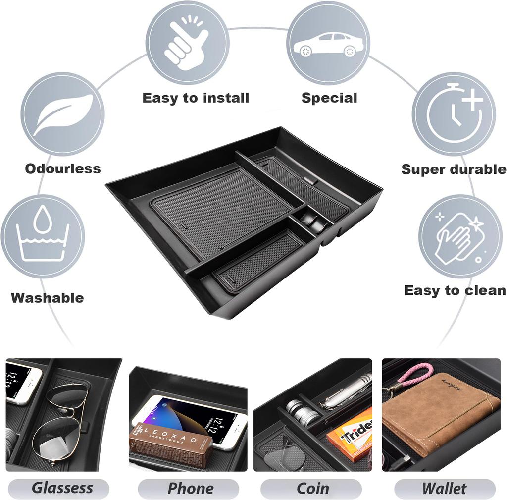 Center Console Lower Organizer For Hyundai Santa Fe 2025 2025 2025 & Santa Fe SEL 2025 2025 Armrest Storage Box Car Accessories