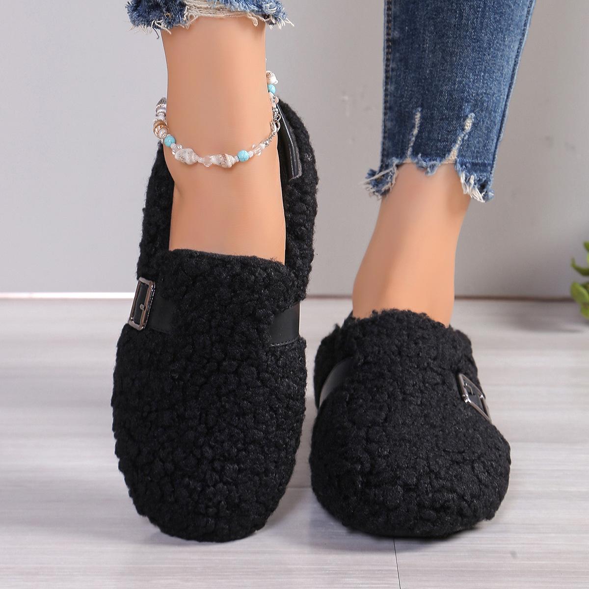 Мягкие хлопковые туфли из овечьей шерсти на толстой подошве теплые туфли на одной педали модные хлопковые туфли 36 1974₽