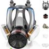 Full Face Respirator Gas Mask  40mm Filter Canister for Industrial Gases Chemical Polishing Welding Spraying - Safety Protection