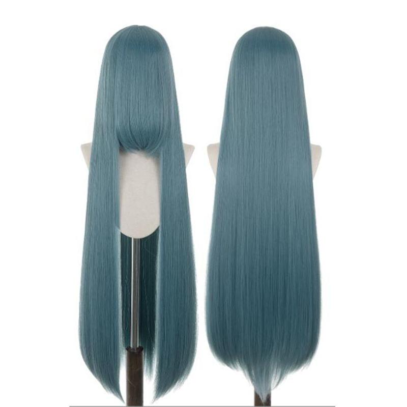 Perucă lungă și dreaptă de 100 cm, blondă, aurie, roz, portocaliu, maro, violet, albastru, verde, negru, gri, culori, rezistentă la căldură, păr Lolita