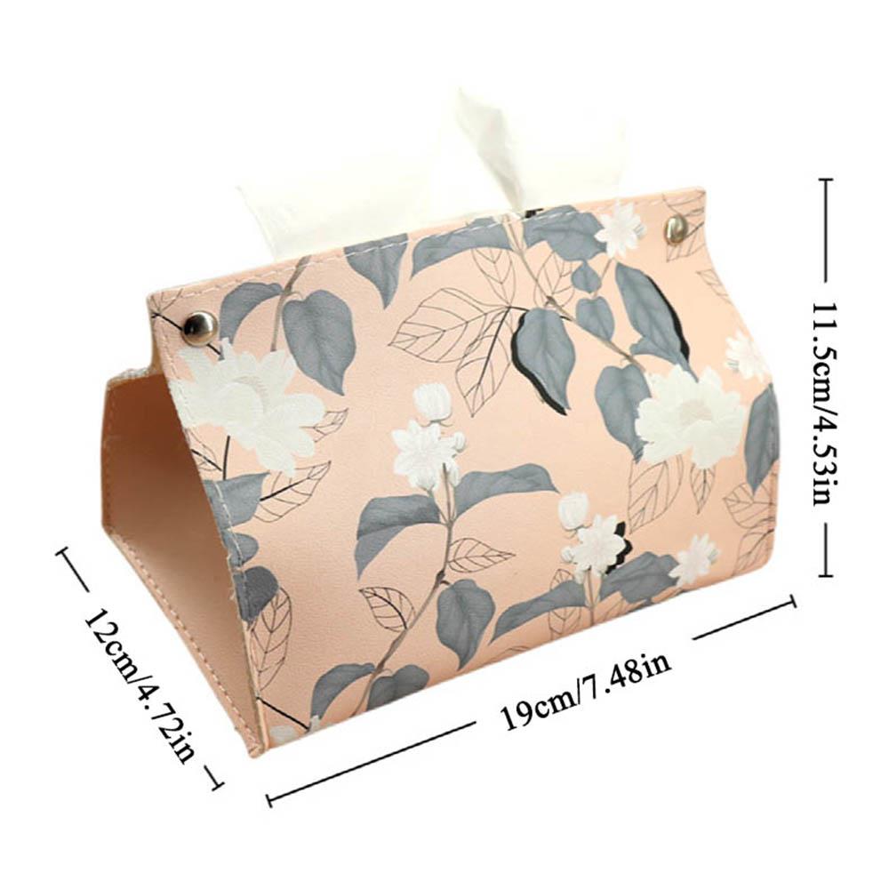 Creative Flower Tissue Boxes PU Leather Tissue Case Waterproof Storage Box Tissue Cover Desk Clean Napkin Holder Household Items