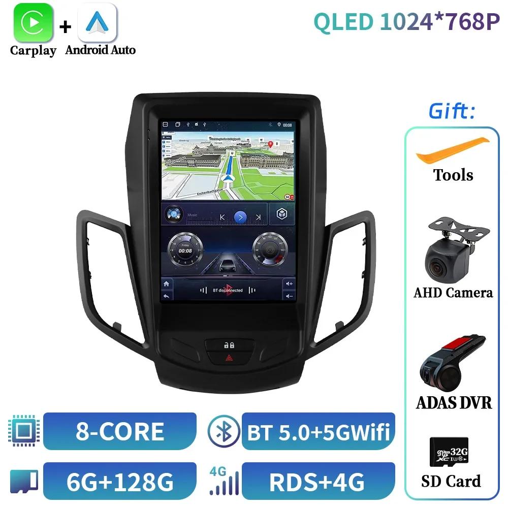 9.7inch For Ford Fiesta Mk7 2009-2016 Android 14 Car Radio Multimedia Navigation Player Stereo Wireless Bluetooth Carplay Screen