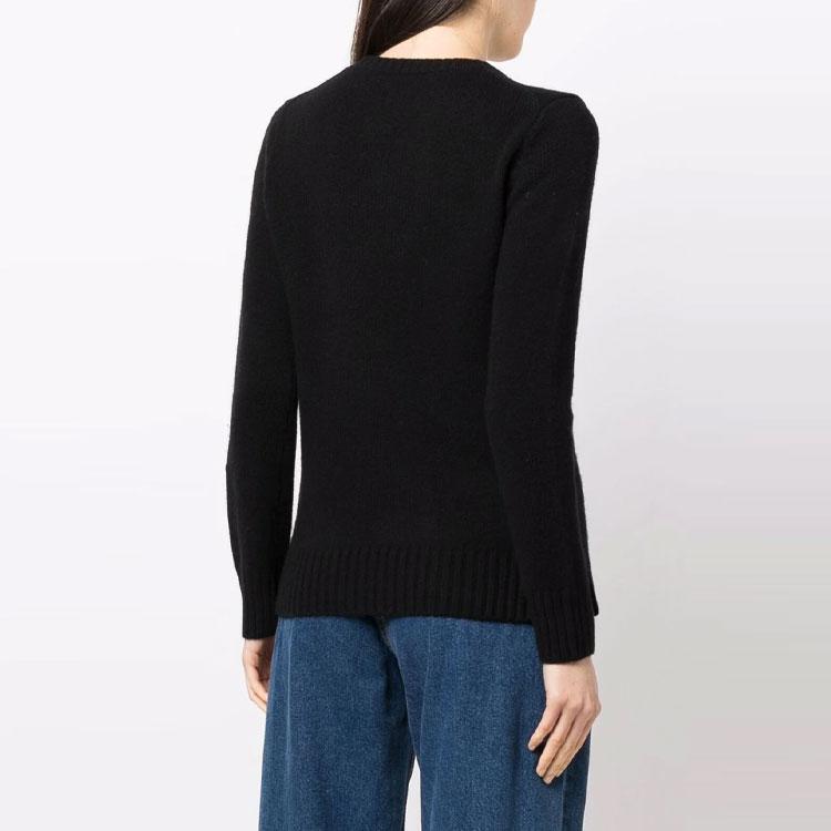 Polo Ralph Lauren Casual Crew Neck Bear Pattern Sweater Women sweater Black 211847028-001