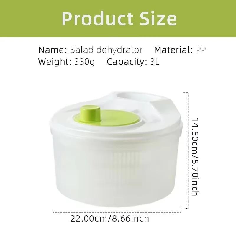 Vegetables Salad Spinner Lettuce Leaf Vegetable Dehydrator Greens Washer Drainer Dryer Crisper Strainer For Washing Drying Leafy