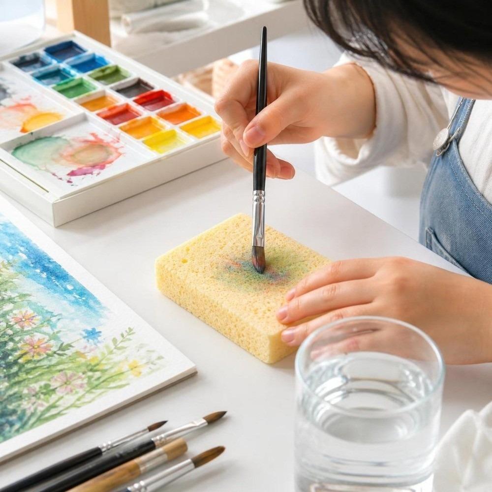 3pcs Water Absorbent Painting Sponge With Storage Case Artist Sponge For Art Supplies