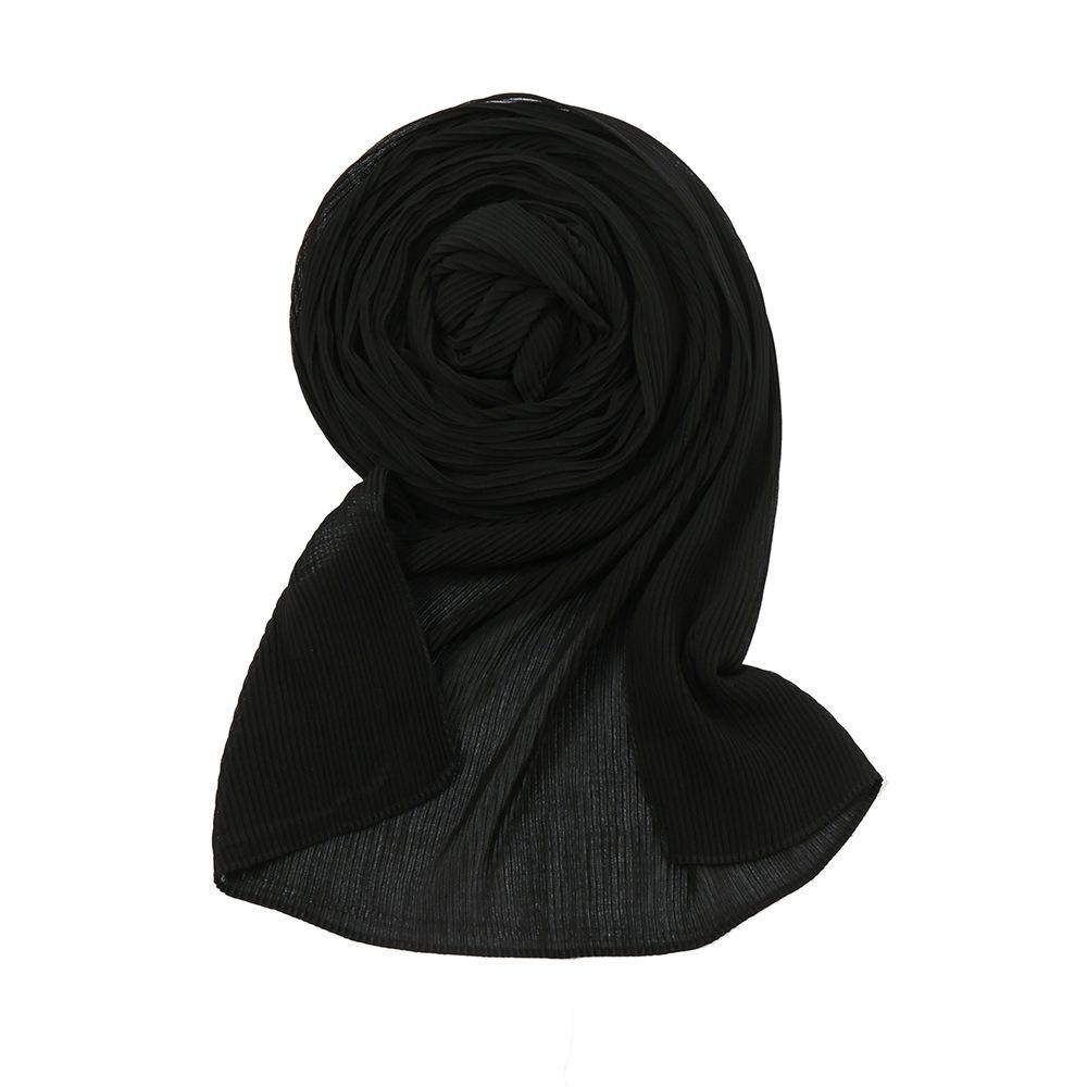 New Autumn Chiffon Wrinkles Scarf For Women Lady Solid Color Thin Scarves Soft Shawl Foulard Viscose Spring Female Wrap Shawls