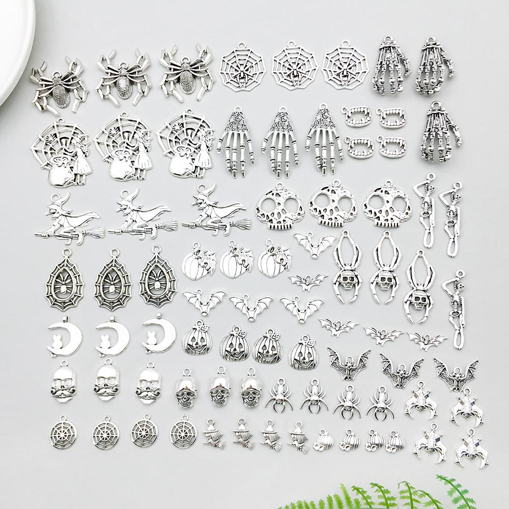 

Halloween Jewelry DIY Kit: Pumpkin, Skull, Bat & Witch Pendants for Earrings