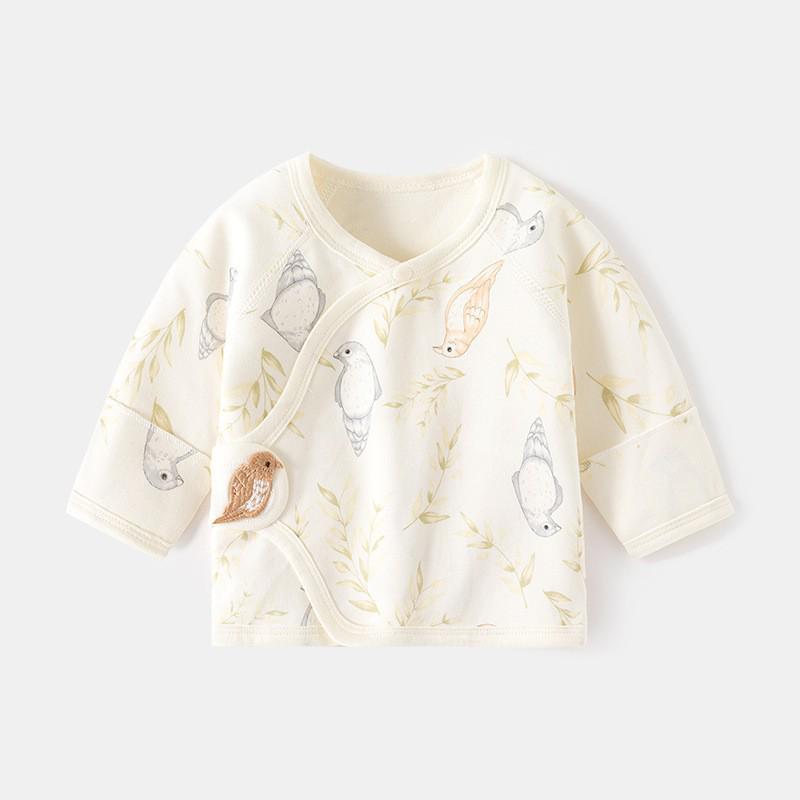 Newborn Boneless Pure Cotton Velcro Half-Back Pajamas - Spring/Autumn Style Baby Top