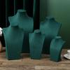 1pc Fashion Velvet Mannequin Bust Necklace Display Stand Portrait Jewelry Pendant Rack Holder Counter Display Props