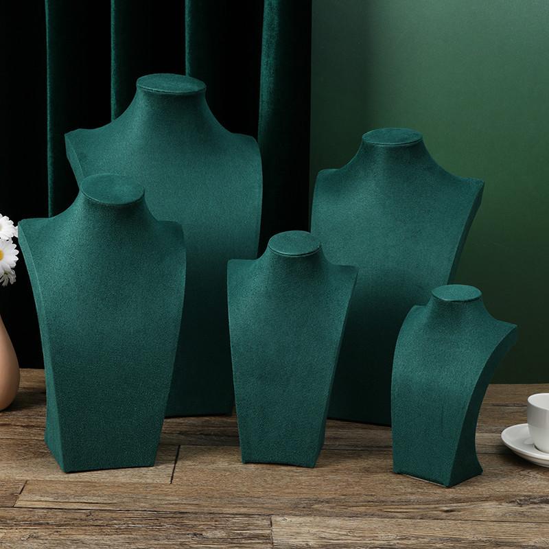 1pc Fashion Velvet Mannequin Bust Necklace Display Stand Portrait Jewelry Pendant Rack Holder Counter Display Props