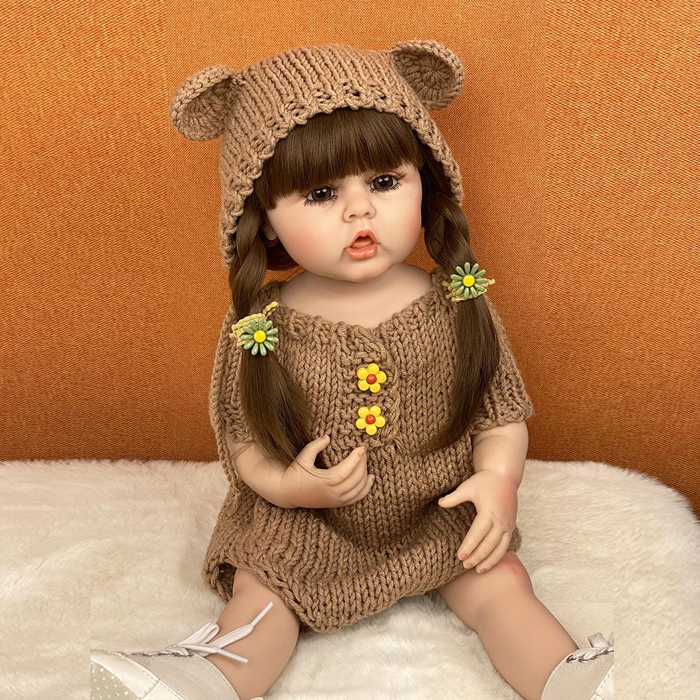 

Реалистичная силиконовая кукла Reborn для девочек, 55 см, 22 дюйма, подарки на день рождения для новорожденных девочек, малышей Bebe 55cm