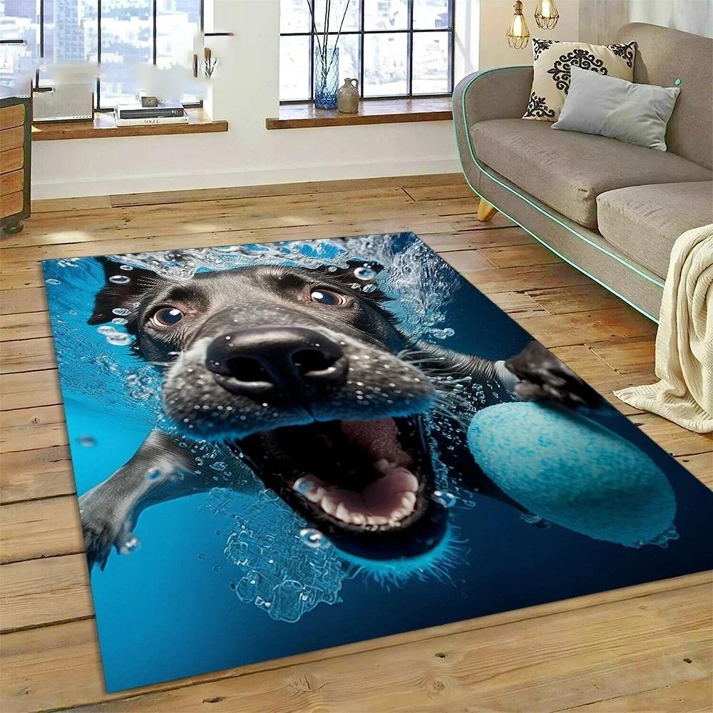 Cute Dog Samoye Chihuahua Husky Koki Cartoon Carpet Rug for Bedroom Living Room Home Sofa Decoration Child Large Decor Floor Mat