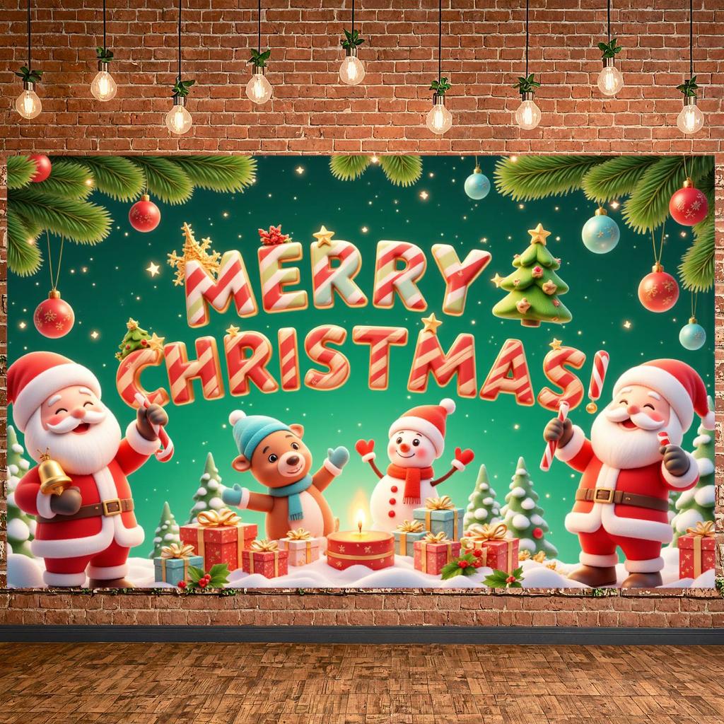 Santa Claus Banner Santa Claus Holiday Banner Christmas Banner Festive  For Outdoor Celebration Home Decoration Festive