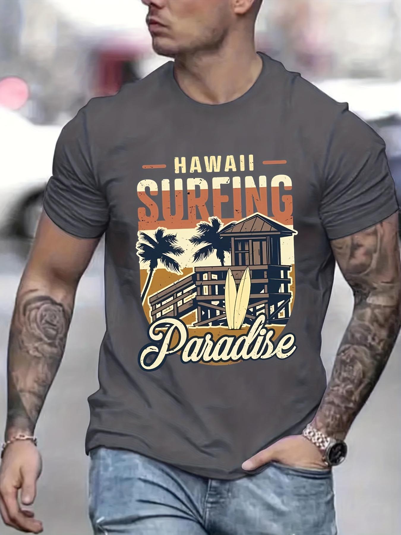 Hawaii Surfing Paradise Print T-shirt XXL