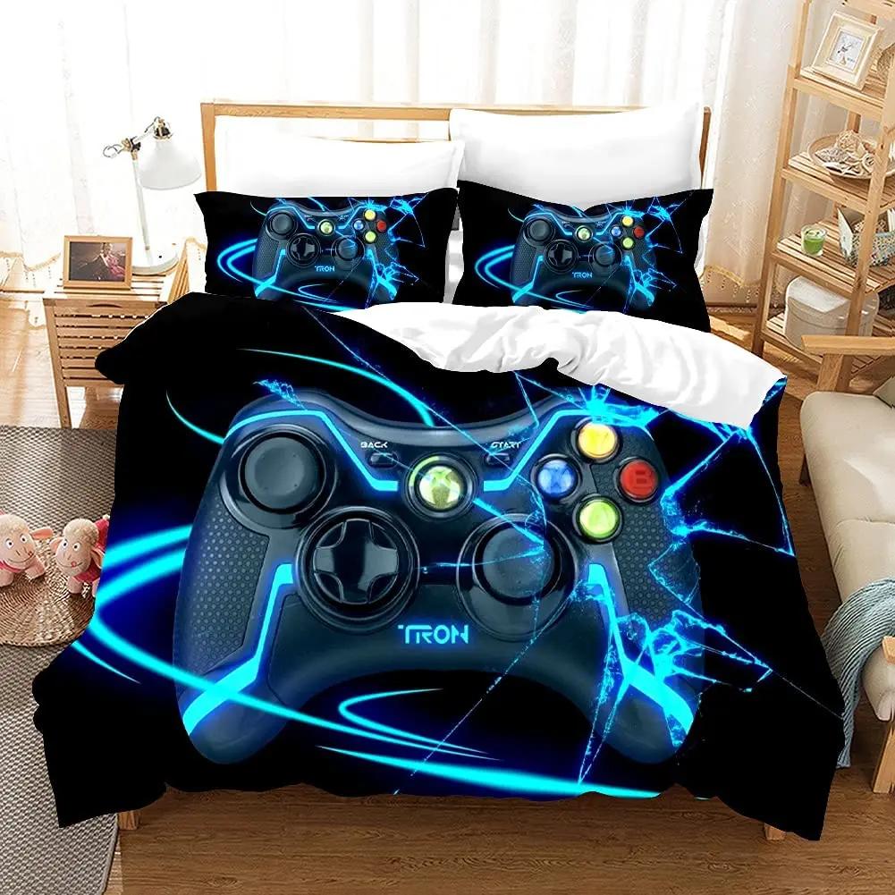 Gaming Bedding Set Game Bed Cover 135 For Adults Kids Soft Microfiber Modern Gamepad Duvet Cover Decorative With Pillowcase
