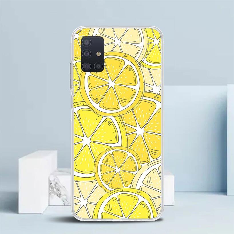 Summer Fruits Lemon Soft Cover for Samsung Galaxy A12 A22 A32 A52 A72 A02S Phone Case Note 20 Ultra 10 S10 Plus A51 A71 A50S A20